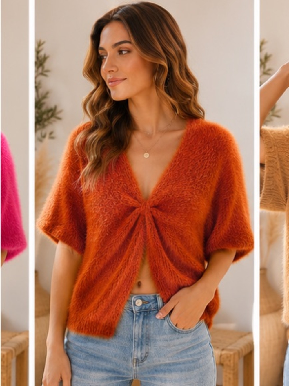 🇮🇹 Made in Italy Fuzzy Twist-Front Sweater - Picture 5 of 6